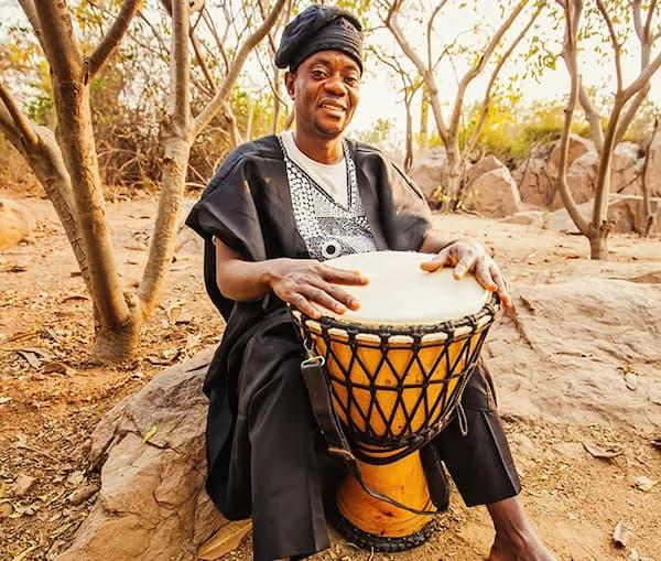 Djembe musician in Africa
