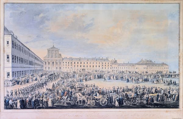 Beethoven's funeral as depicted by Franz Xaver Stöber