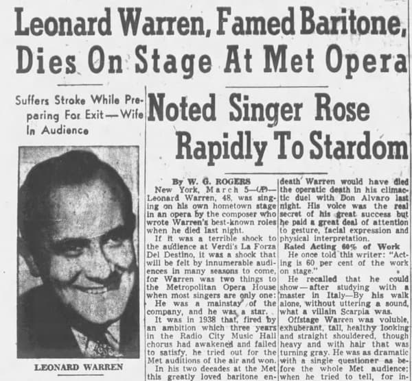 Five Opera Singers Who Died Onstage