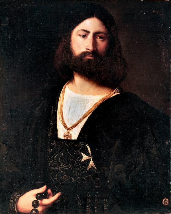 Vercellio Titian: Ritratto di cavaliere di Malta, 1510–1515 (Florence: Galleria degli Uffizi)