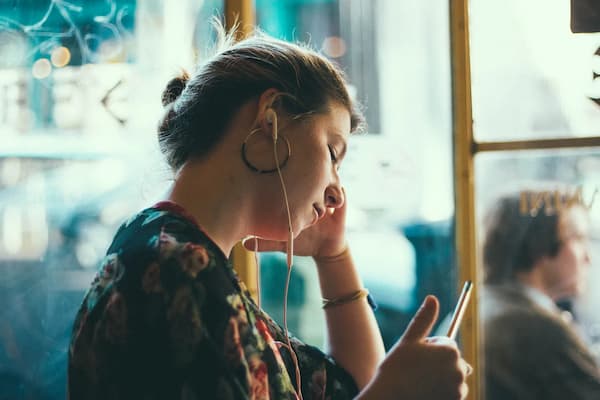 listening to music with closed eyes