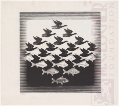 M.C. Escher: <em>Sky and Water I</em>, June 1938