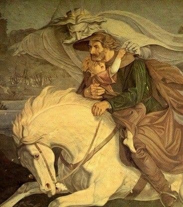 Carl Gottlieb Peschel: Der Erlkönig, fresco, 1838 (Belvedere Schön Höhe)