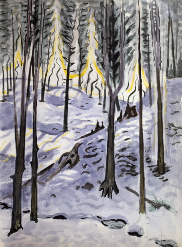 Burchfield: Fires of Spring in Big Woods, 1951 (Burchfield Penney Art Center)