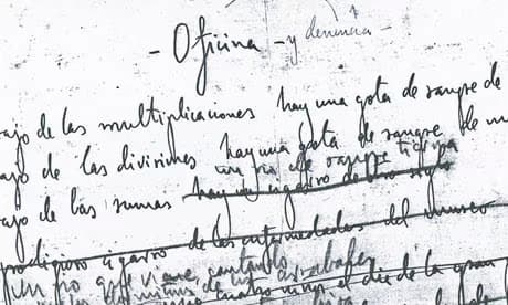 Federico García Lorca's manuscript