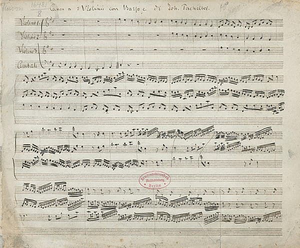 Johann Pachelbel's Canon music score
