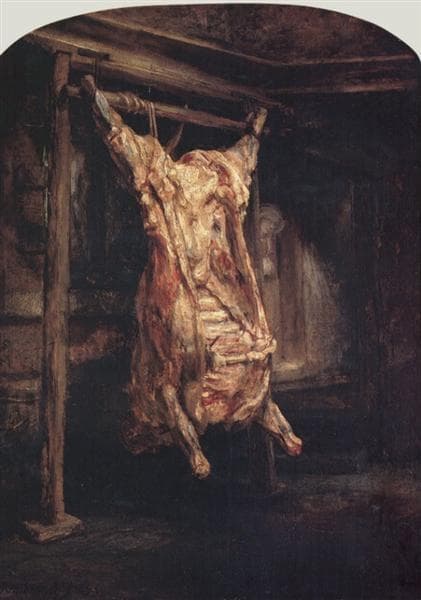 Rembrandt: The Carcass of an Ox (Slaughtered Ox), 1655 (Louvre)