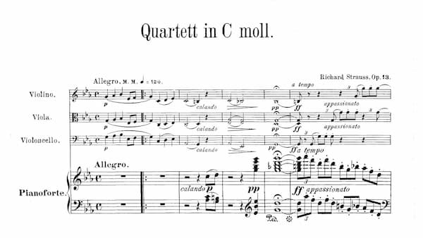 Richard Strauss: Piano Quartet music score