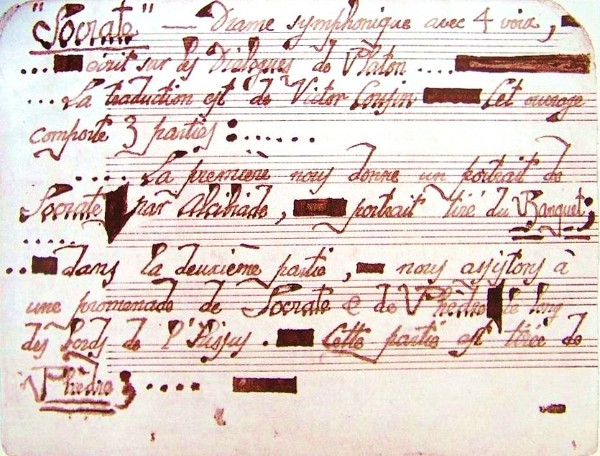 Erik Satie's Socrate manuscript