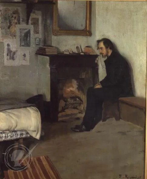 Portrait of Erik Satie in his studio in Montmartre