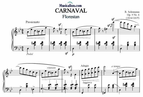 Robert Schumann's Carnaval "Florestan" music score