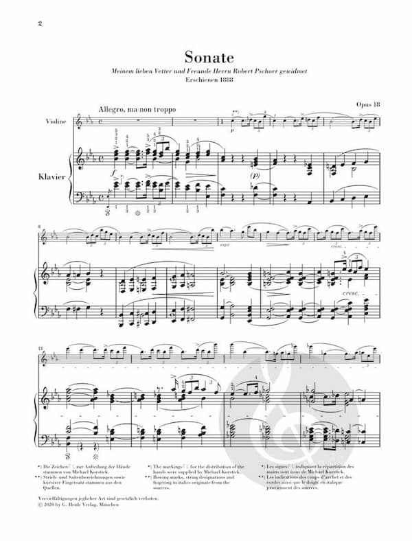 Richard Strauss: Violin Sonata music score