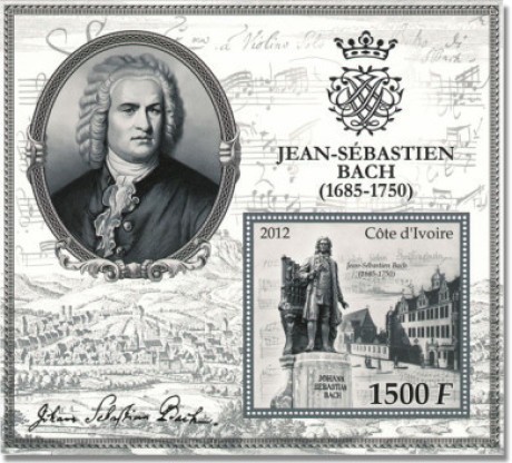 J.S. Bach featured on a stamp design