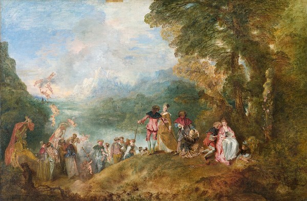 Watteau: L’embarquement pour Cythère,1717 (Louvre Museum)