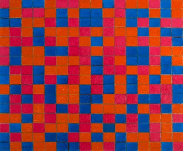 Mondrian: Composition Chequerboard, Dark Colours, 1919 (Kunstmuseum Den Haag)