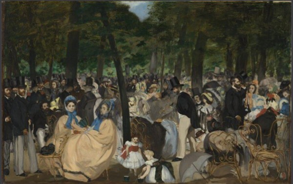 Manet: Music in the Tuileries Gardens, 1862 (London: The National Gallery)