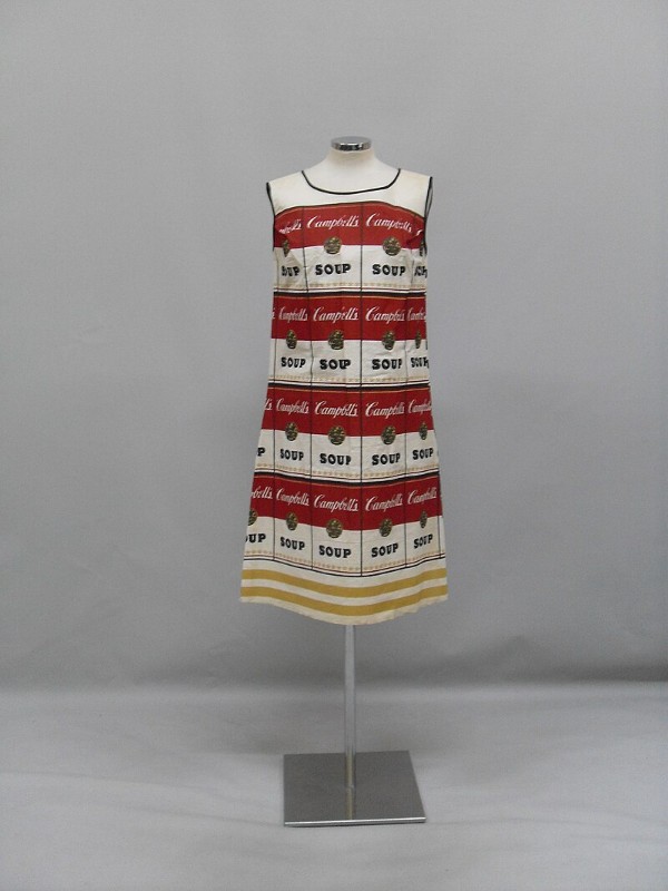 "Souper Dress". American paper dress, 1967, based on Andy Warhol's Campbell's soup paintings
