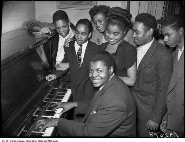 The young Oscar Peterson with friends