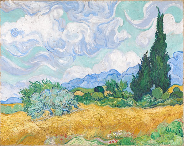 van Gogh: A Wheatfield, with Cypresses, September 1889 (London: The National Gallery)