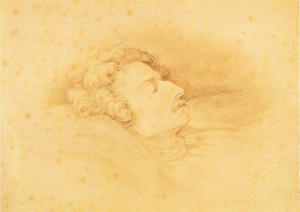 The only portrait of Ludwig Schuncke, done on his deathbed in 1834