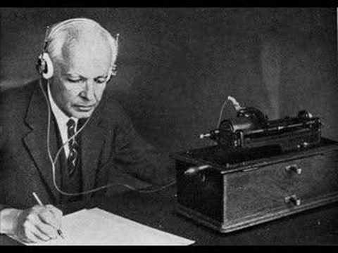 Béla Bartók notating folk music