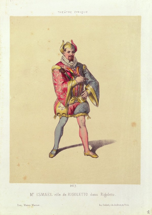 Mr. Ismaël in the role of Rigoletto, Galerie dramatique, no. 907, 1863 (Gallica, ark:/12148/cb44462000)