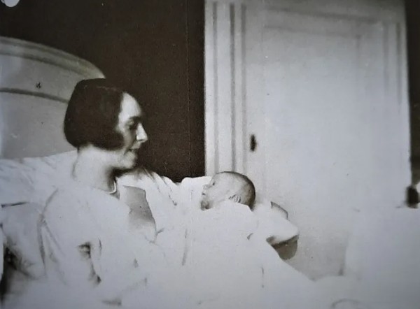 Alma Moodie and her son