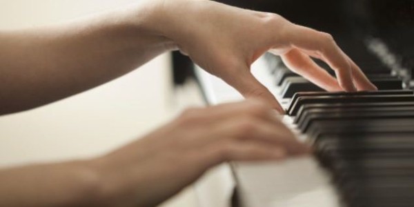Piano hands close up