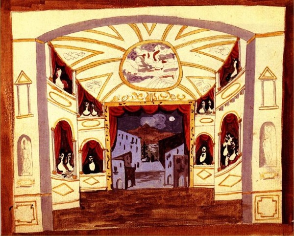 Scene design for Stravinsky's Pulcinella, 1920