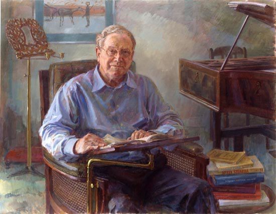 Portrait of Sir Charles Mackerras by June Mendoza
