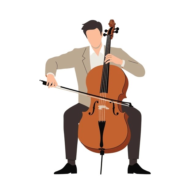 Talented male cellist