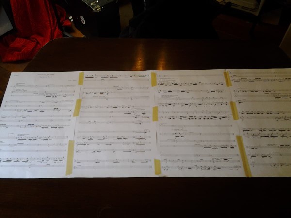 Pages of music stuck together