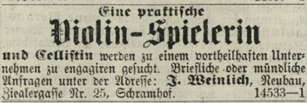 Josephine Weinlich advertisement