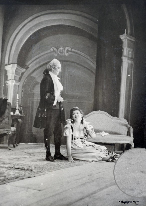 Maria Callas as Tosca with Titos Xirellis as Scarpia, 1942 (Greek National Opera)