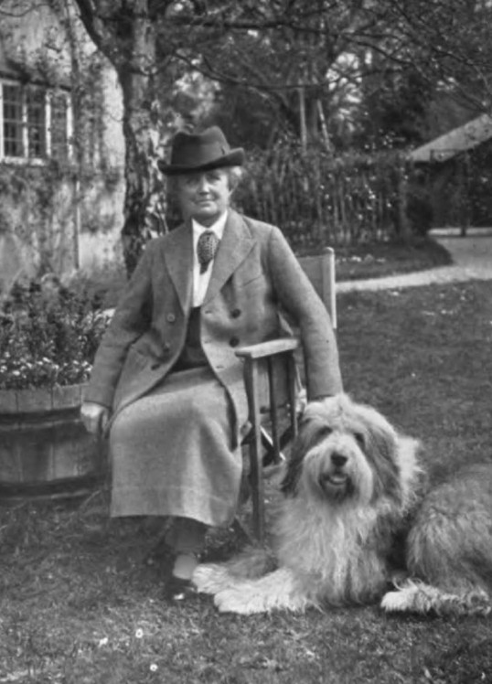 Ethel Smyth with her dog Pan
