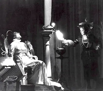 Marie Collier as Emilia Marty as the formula is burned, 1966 (San Francisco Opera)