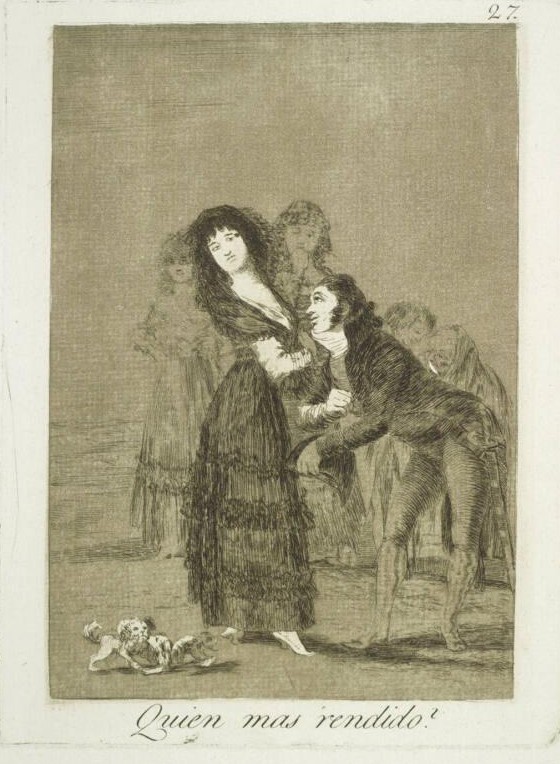 Goya: Los Caprichos, No. 27: Quien mas rendido? - Wer ist Ihnen mehr ergeben?