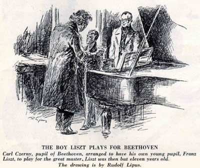 Czerny arranged Franz Liszt to play for Beethoven