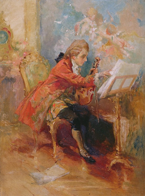 Jean Louis Ernest Meissonier: Mozart Playing the Viola
