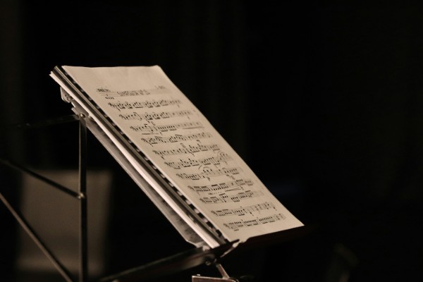music score on a music stand