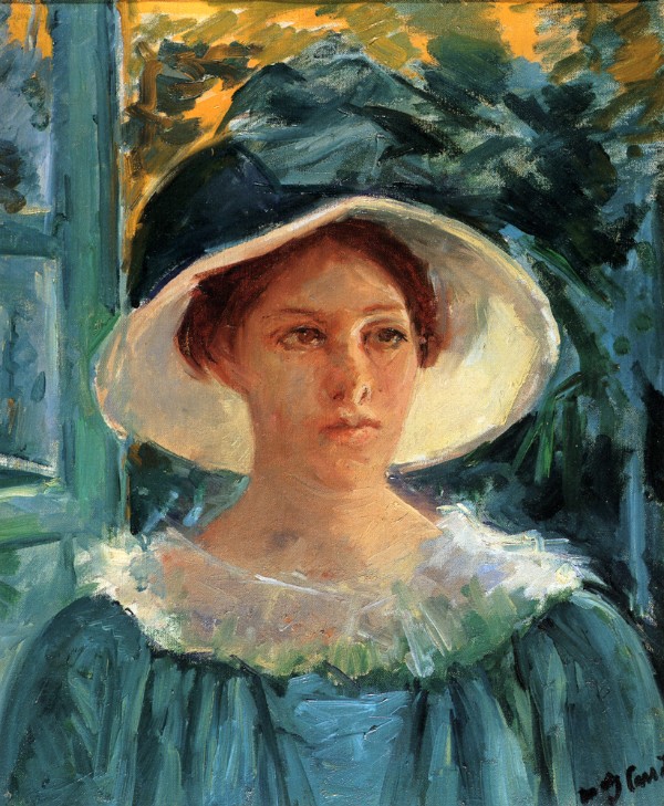 Cassatt: Young Woman in Green, Outdoors in the Sun (1909)