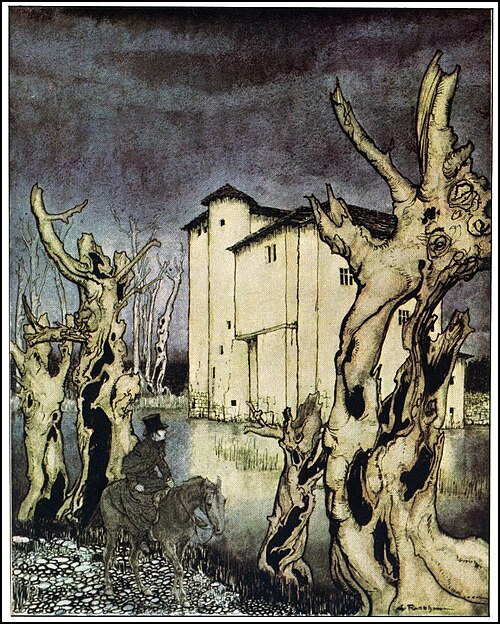 Illustration by Arthur Rackham for "The Fall of the House of Usher" by Edgar Allan Poe, the basis for the opera