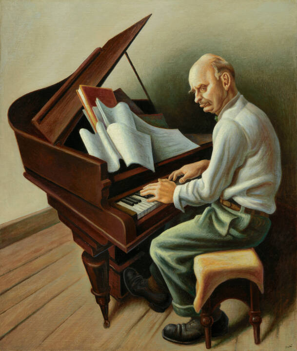 Thomas Hart Benton: The Sun Treader (Portrait of Carl Ruggles), ca. 1934. (Kansas City, MO: The Nelson-Atkins Museum of Art)