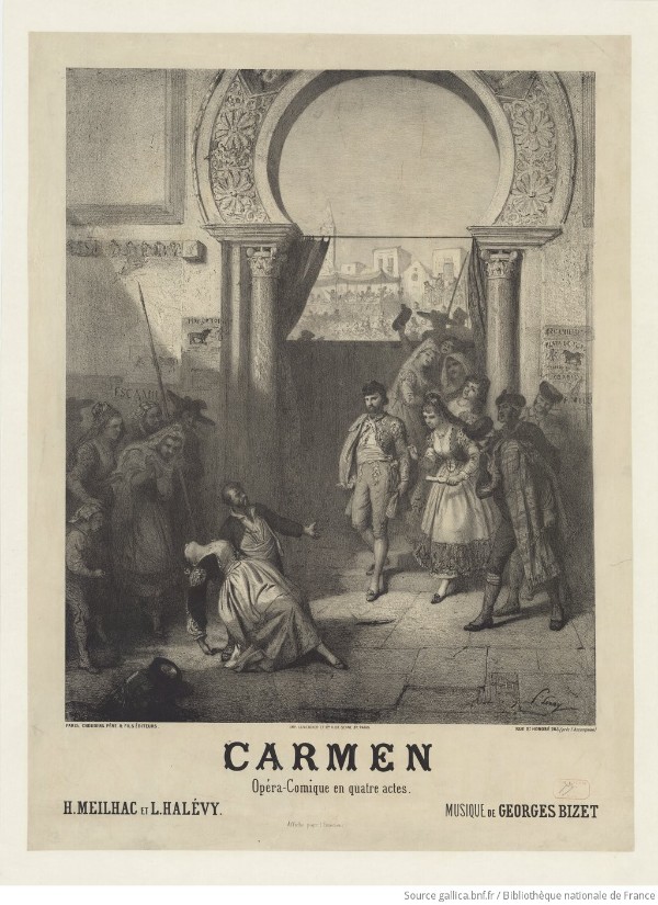 Prudent Louis Leray: Carmen, poster, 1875 (Gallica: btv1b53187276q)