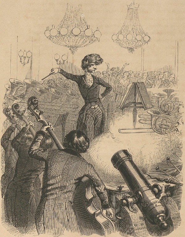 J.J. Grandville: Caricature of Berlioz from Louis Reybaud’s Jérôme Paturot à la recherche d'une position sociale, 1846 (National Library of Poland)