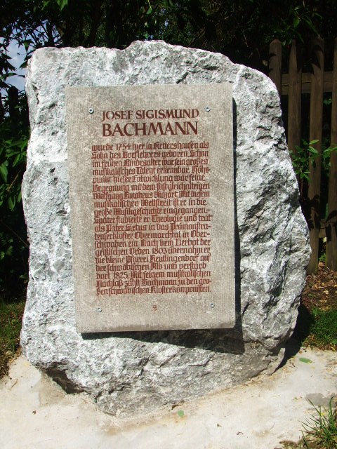 Memorial stone for Joseph Siegmund Bachmann in Kettershausen