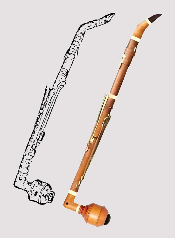 Basset clarinet by Anton Stadler 1789 (sketch) with replica