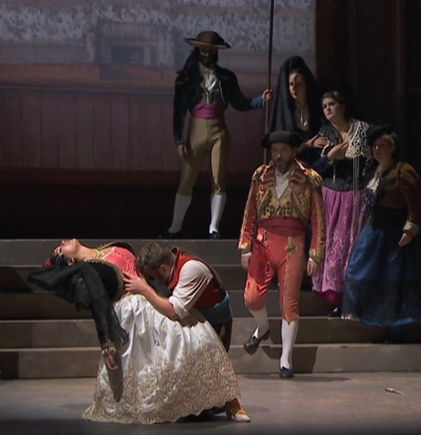 The Death of Carmen (Deepa Johnny, Carmen; Stanislas de Barbeyrac, Don José; Nicolas Courjal, Escamillo), 2023 (L’opéra de Rouen Normandie)