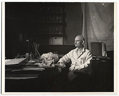 Carl Ruggles at his work table