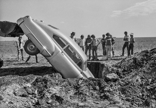 Installing the first car (photo by Wyatt McSpadden)